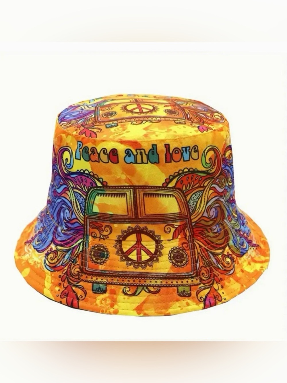 Peace and Love Bohemian Festival Bucket Hat New
